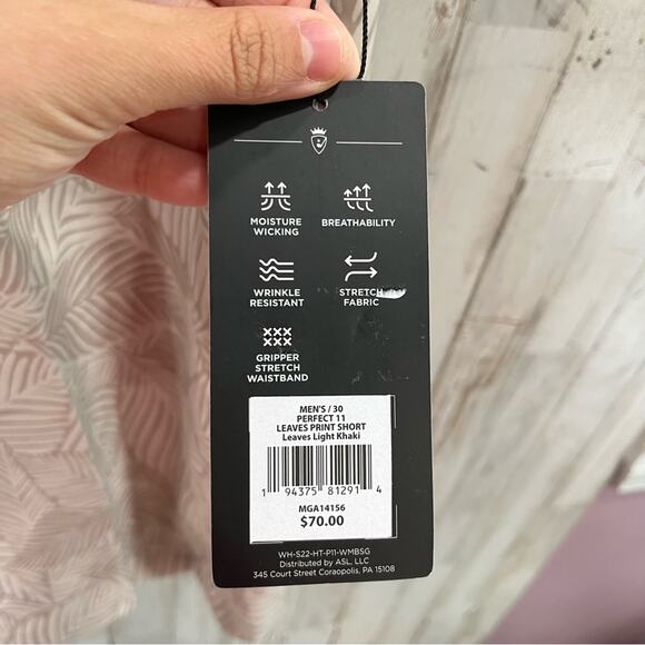 NWT Walter Hagen Perfect 11 Flat Front 10” Inseam Golf Shorts Leaves Print - Picture 4 of 7